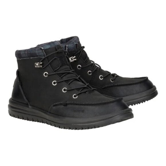 NEW Hey Dude Bradley Classic Leather Black Boot - Picture 1 of 2